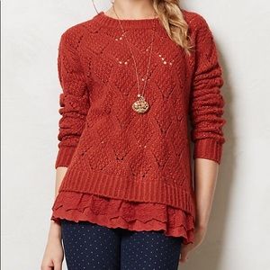 Anthropologie Diamond Stitch Pullover Sweater